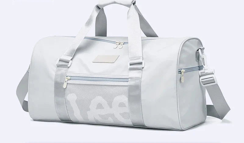 NNEOBA Waterproof Gym Duffel Bag Light Gray