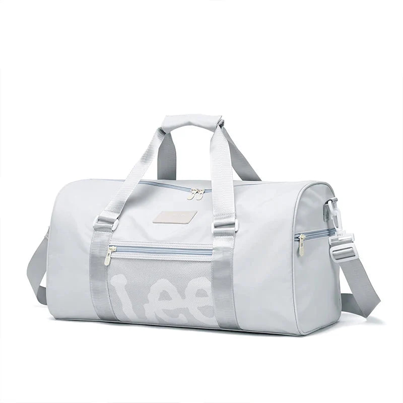 NNEOBA Waterproof Gym Duffel Bag Light Gray